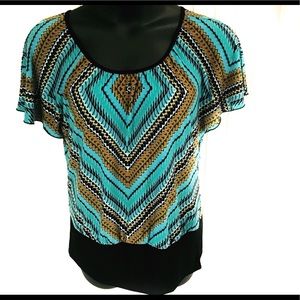NEW DIRECTIONS MULTICOLOR TOP SIZE: LARGE